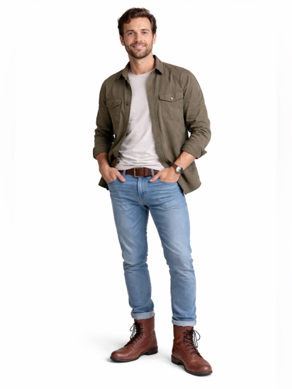 Ariat Brown Leather Lace-Up Boots